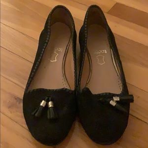 Black suede Jack Rogers loafers